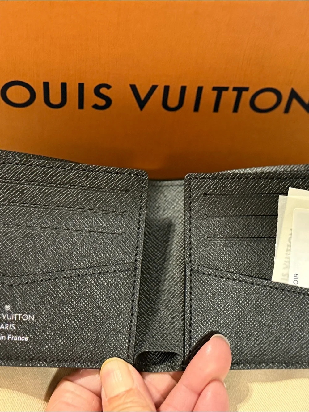 Brand New Louis Vuitton Black Epi Textured Men's Bifold Wallet